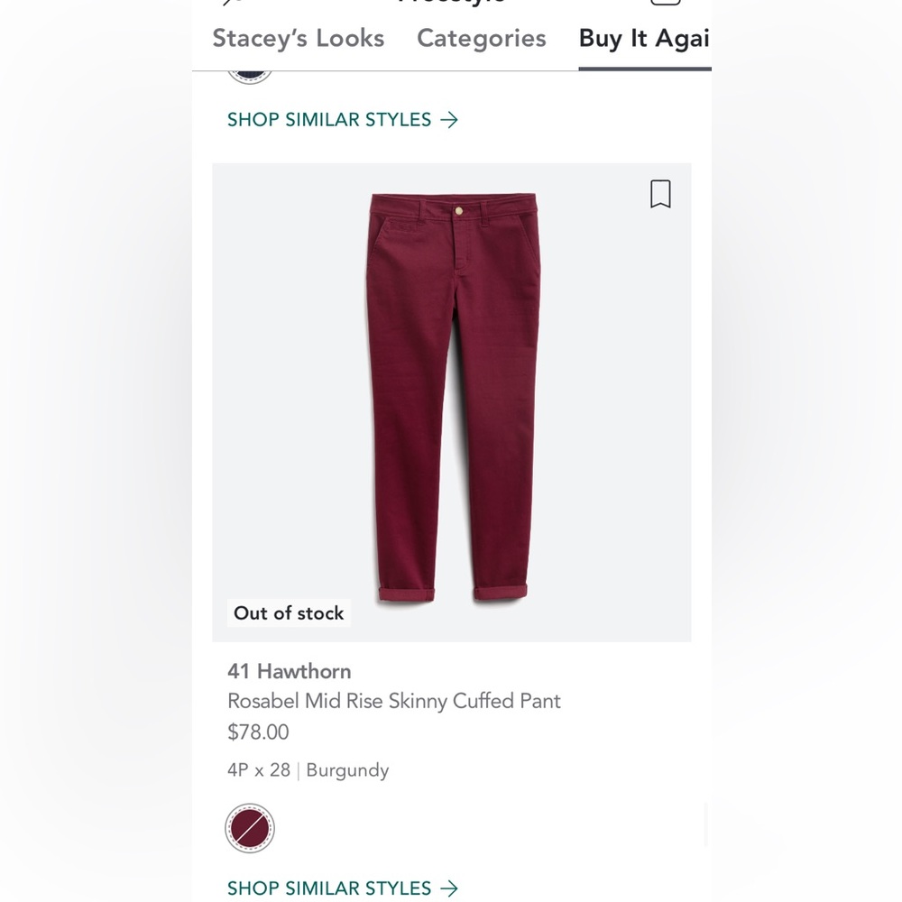 Stitch Fix Brand Burgundy Trouser